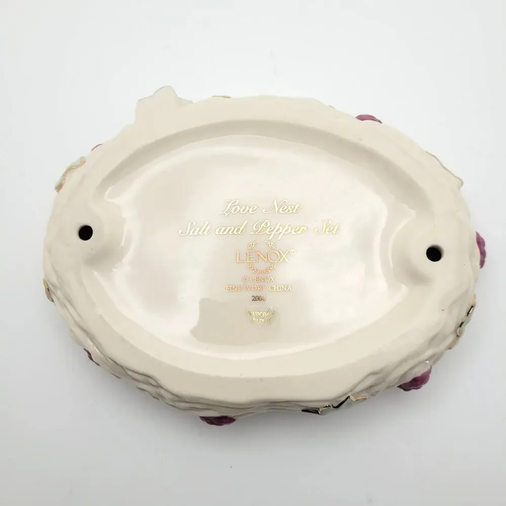 Lenox Love Nest Raspberries Leaves Ceramic Base Trinket Dish Soap Dish Cottage